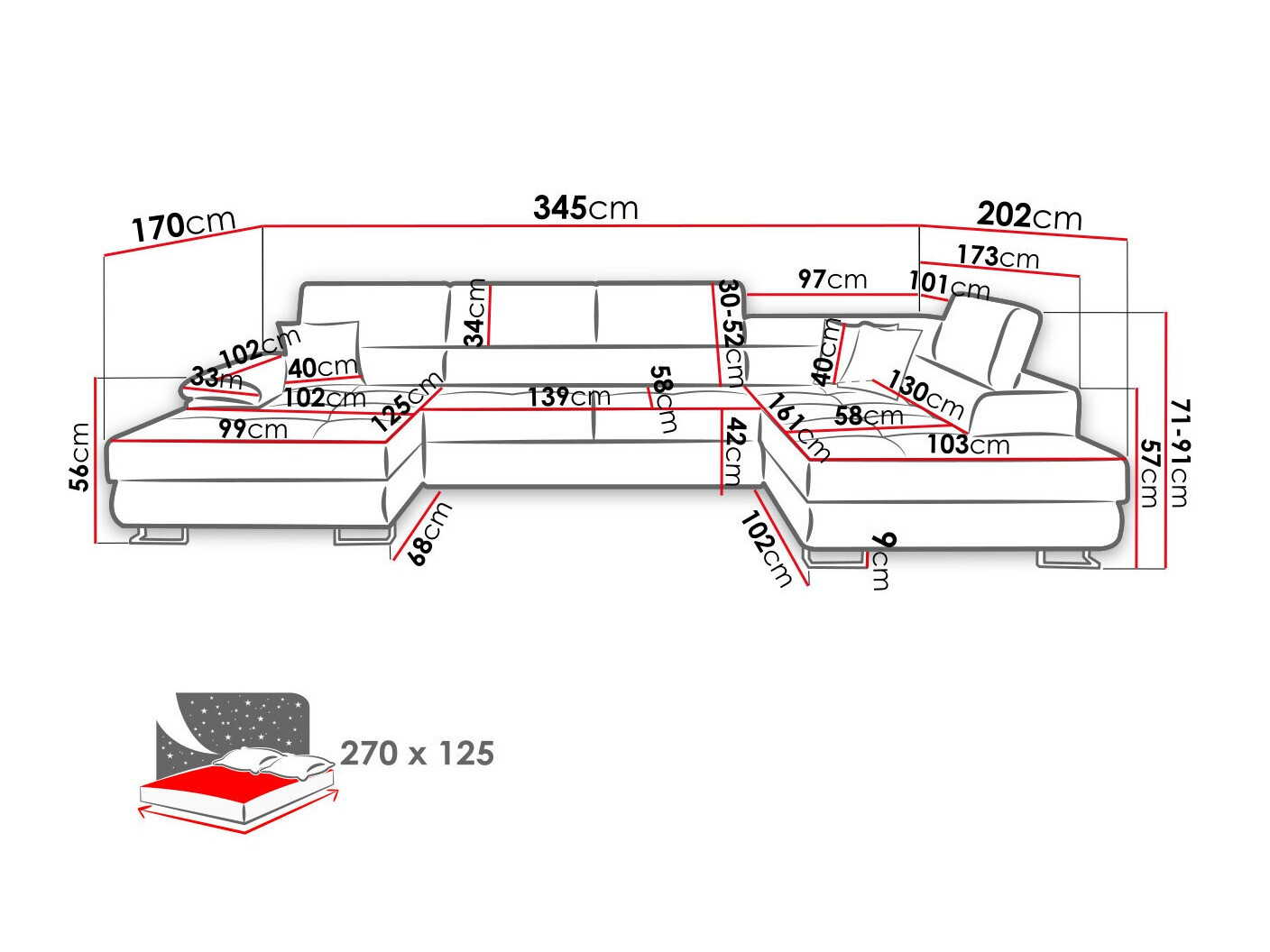 Corner sofa Comfivo Ruta IV (Kronos 19)