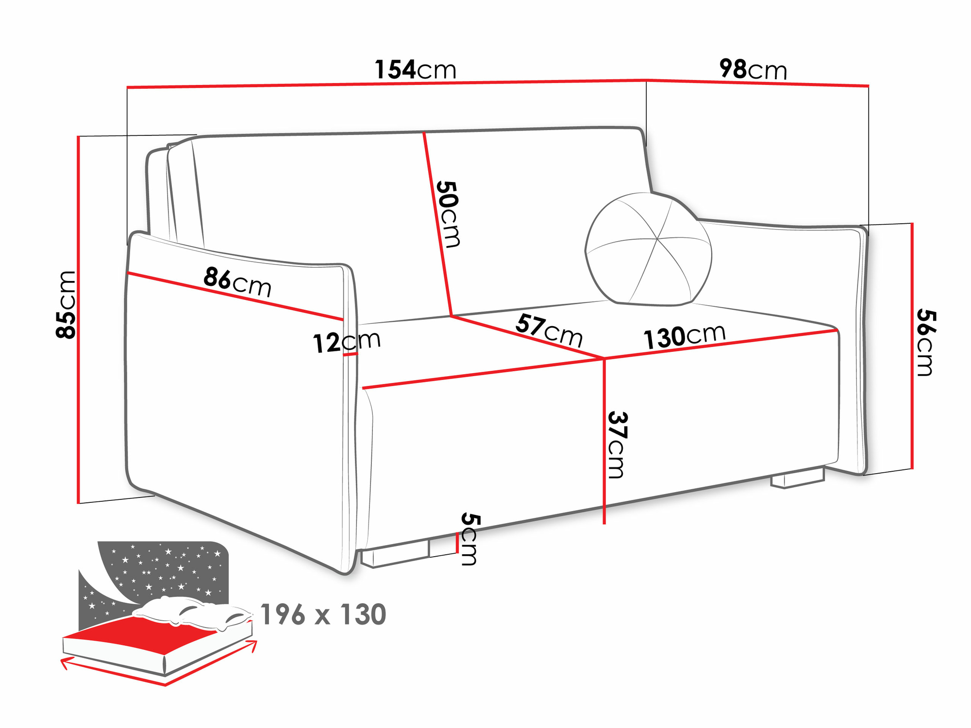 Sofa bed Velven III (Soul 18)