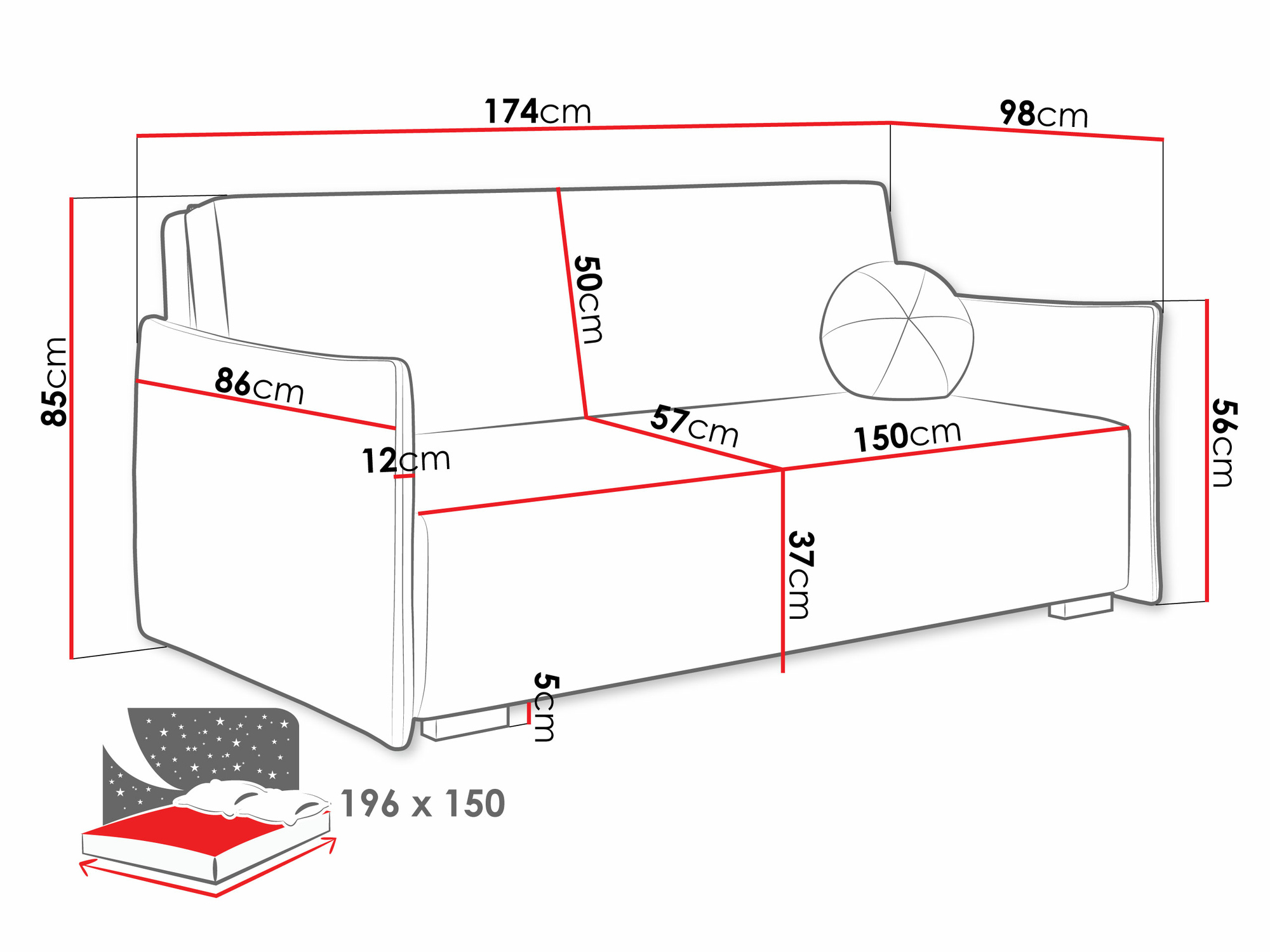 Sofa bed Velven IV (Soul 18)
