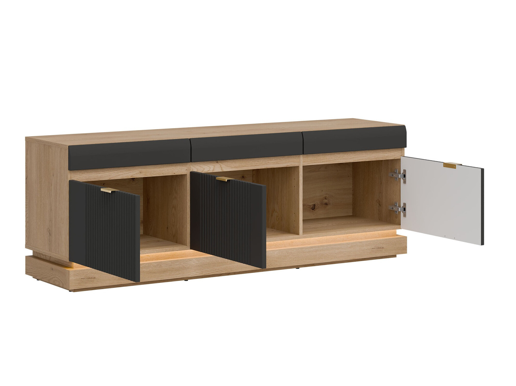 TV stand Teselbu 100 (Anthracite + Torro oak)