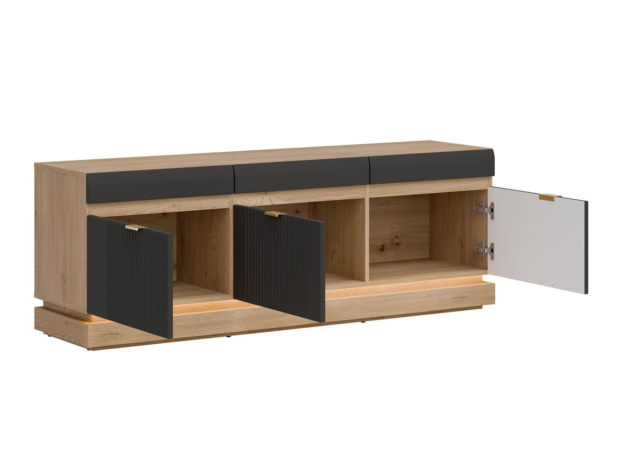 TV stand Teselbu 100 (Anthracite + Torro oak)