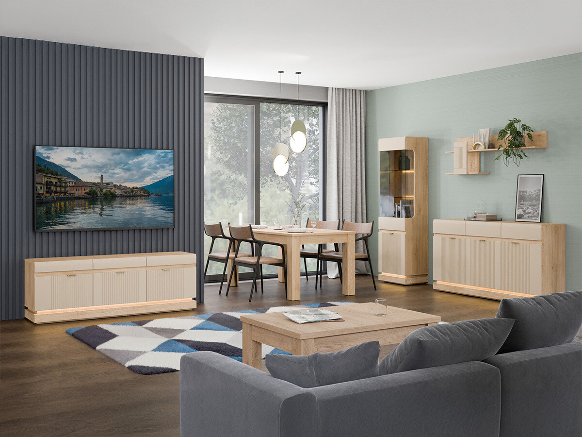 TV stand Teselbu 100 (Cashmere + Torro oak)