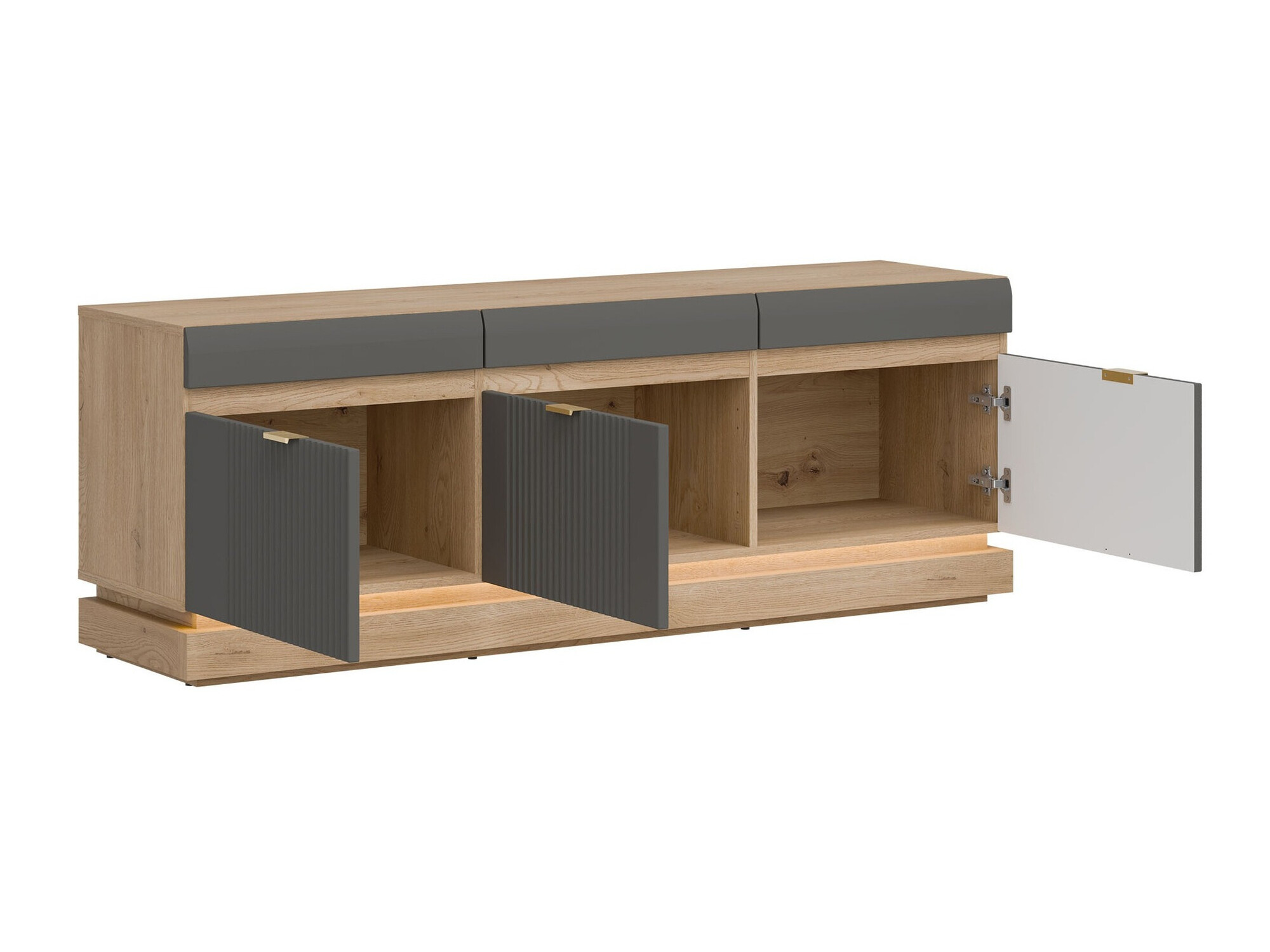 TV stand Teselbu 100 (Grey + Torro oak)