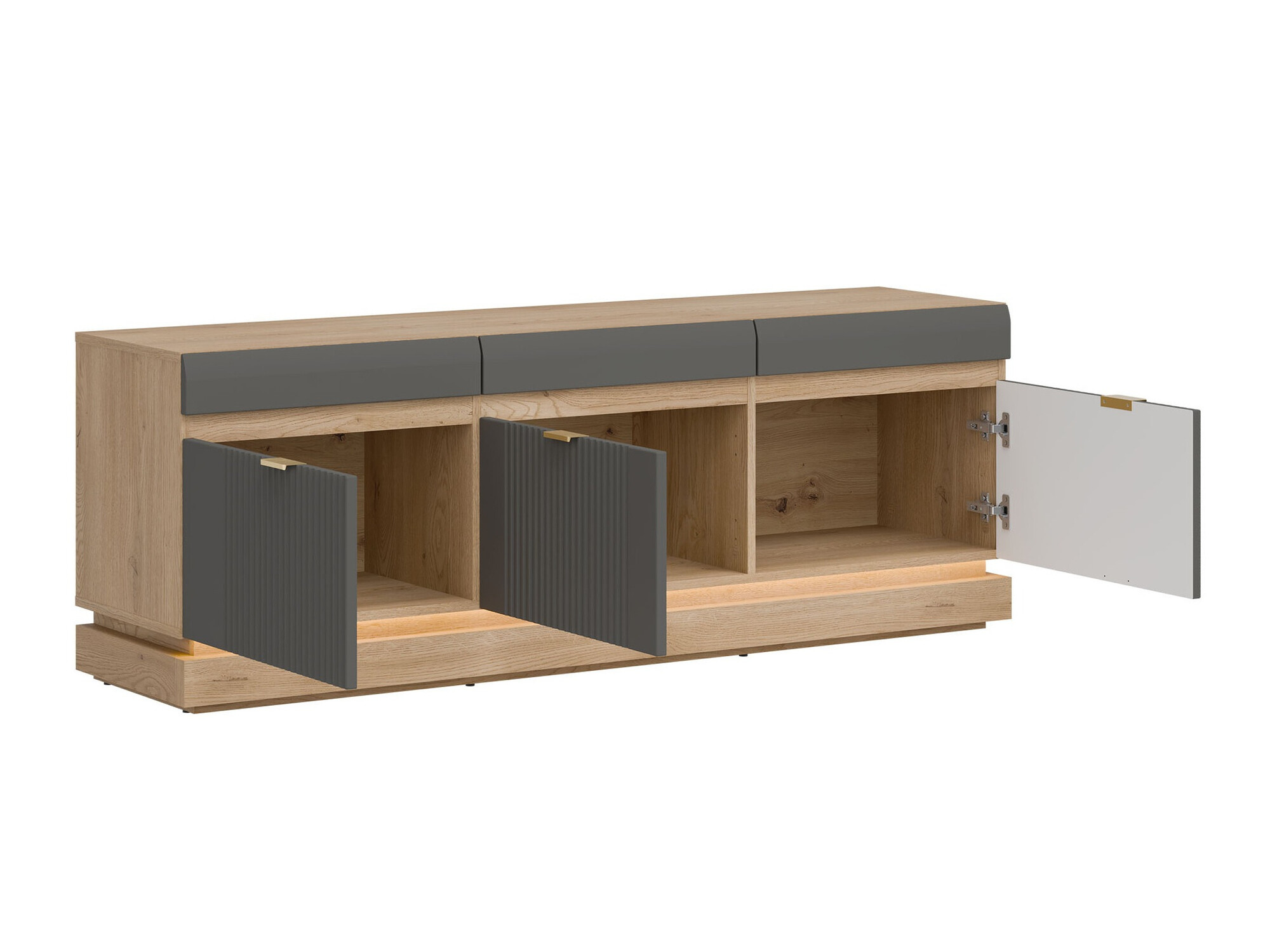 TV stand Teselbu 100 (Grey + Torro oak)