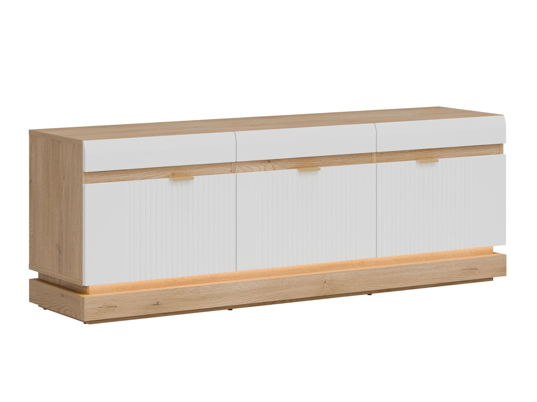 TV stand Teselbu 100 (White + Torro oak)
