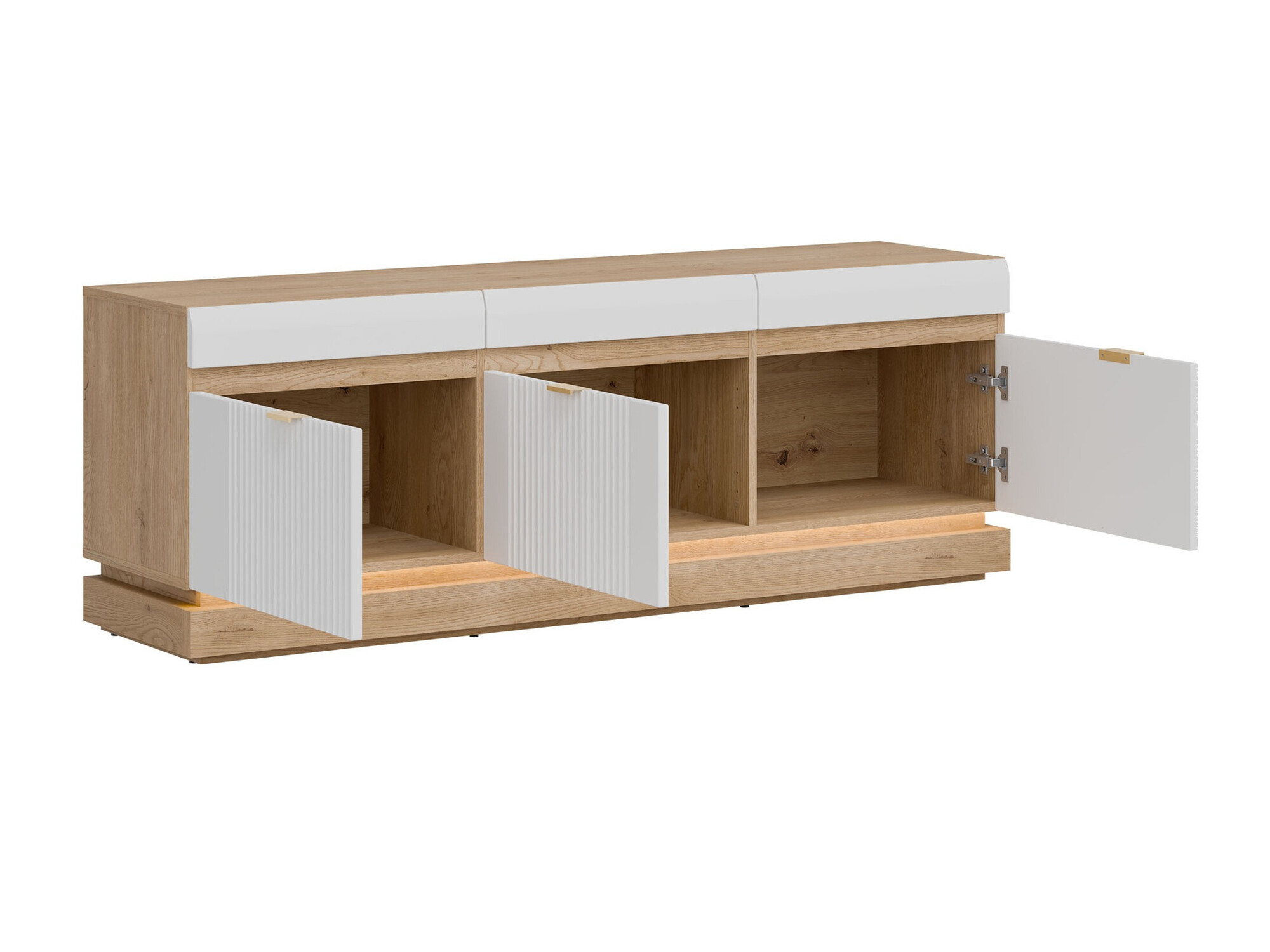 TV stand Teselbu 100 (White + Torro oak)