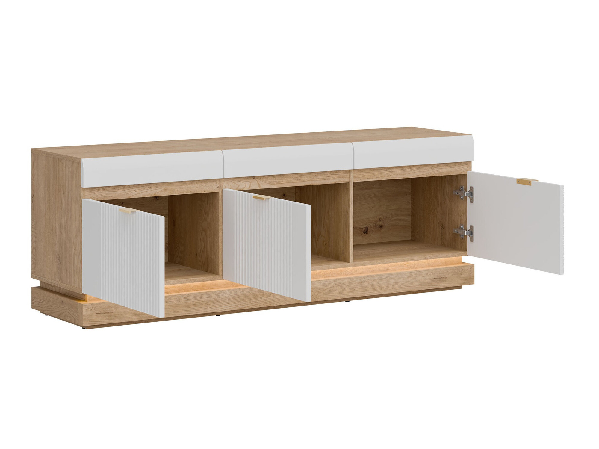 TV stand Teselbu 100 (White + Torro oak)