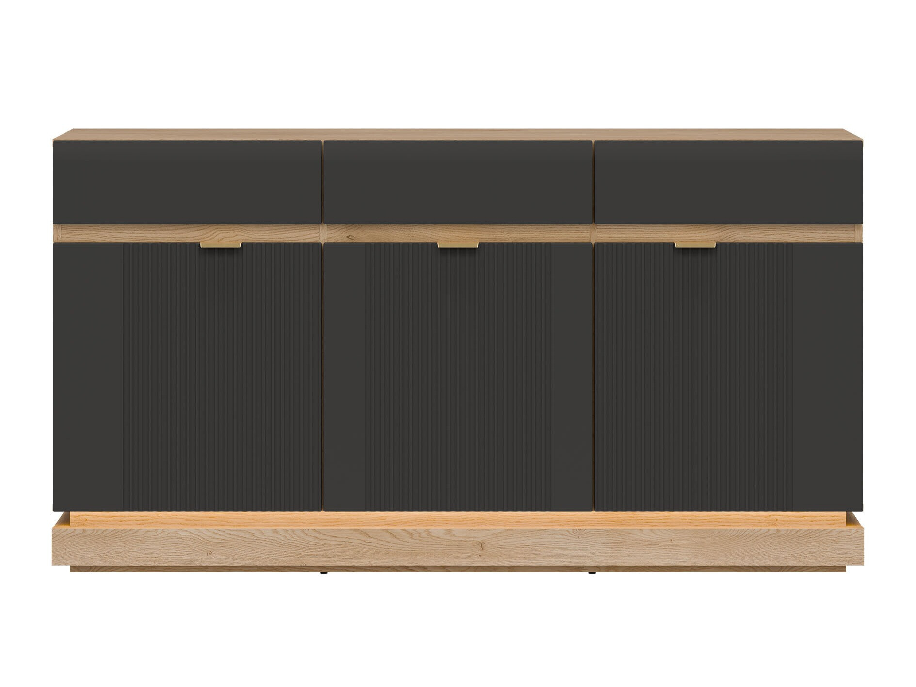 Chest of drawers Teselbu 104 (Anthracite + Oak)