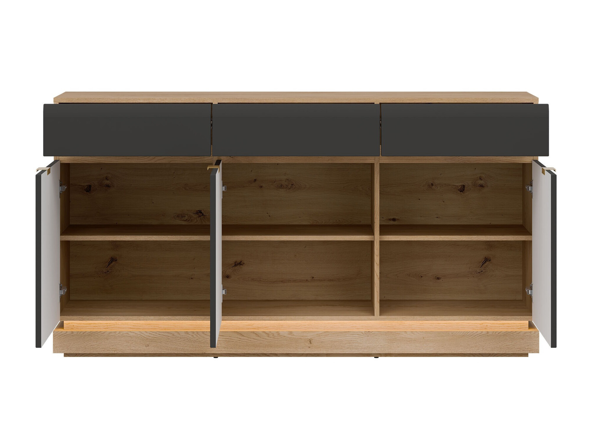 Chest of drawers Teselbu 104 (Anthracite + Oak)
