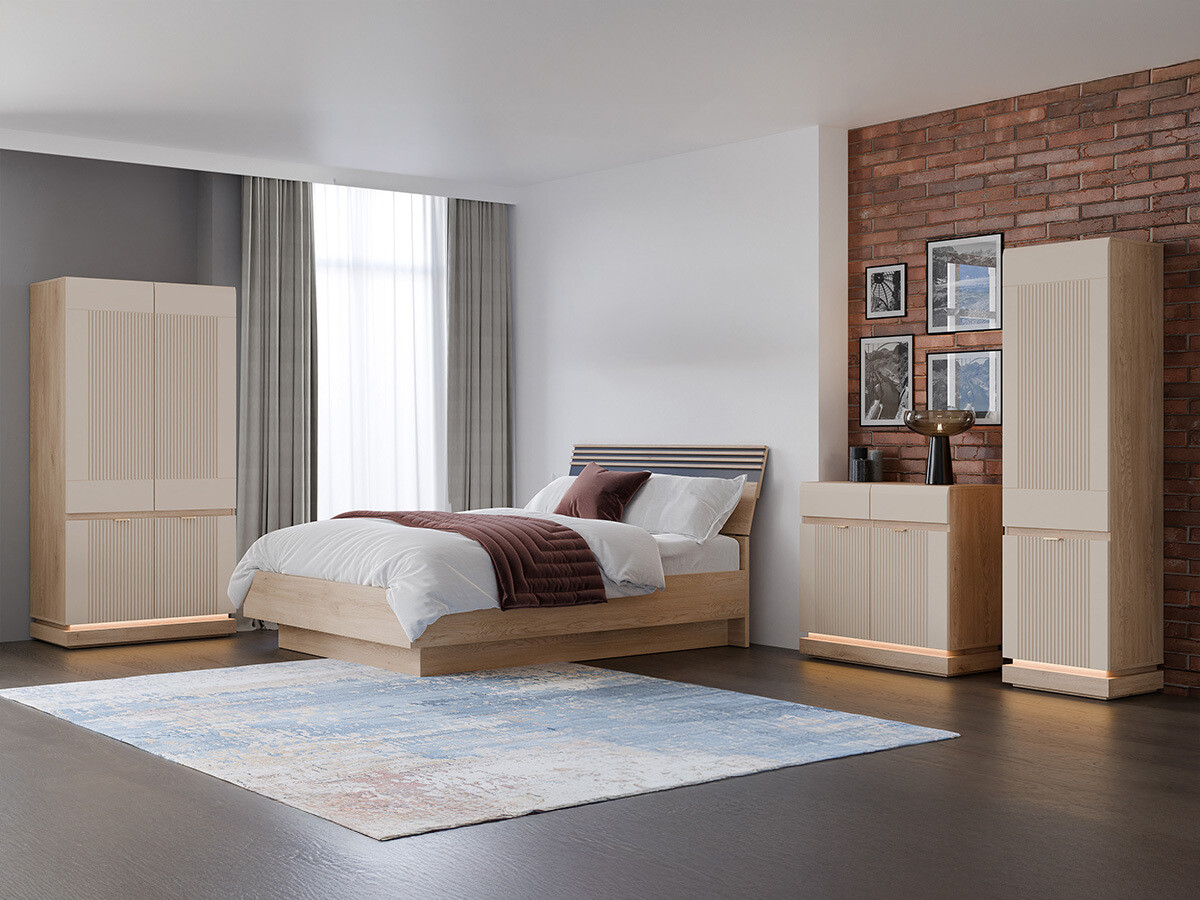 Bookcase Teselbu 112 (Cashmere + Oak)
