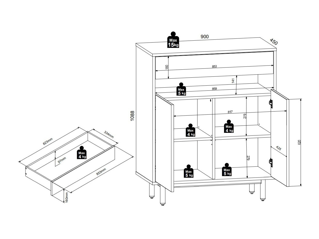 Chest of drawers Morfloe 101