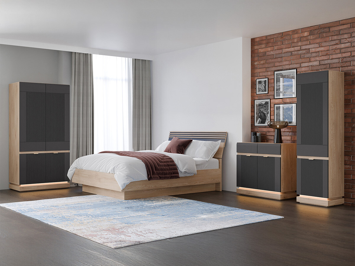 Bookcase Teselbu 112 (Anthracite + Oak)