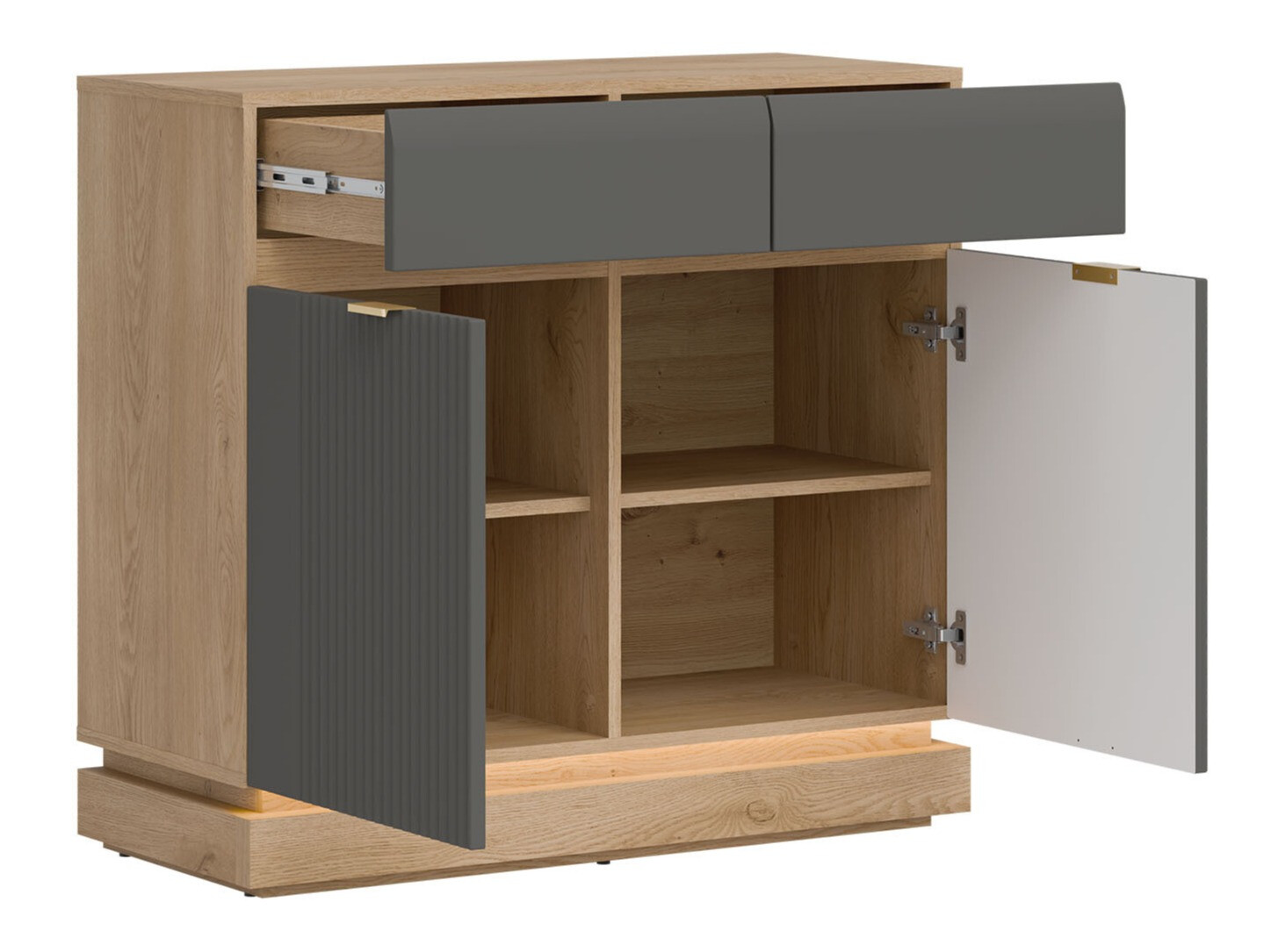 Bedroom set Teselbu 117 (Grey + Oak)