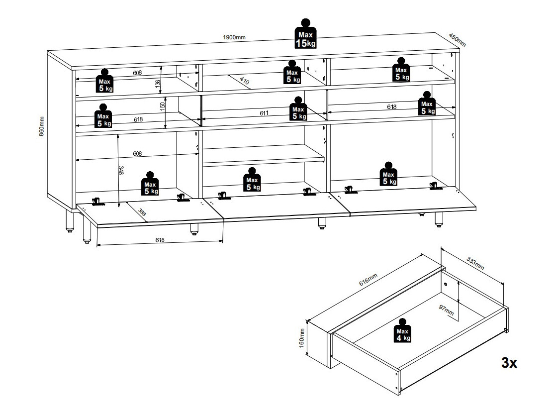 Chest of drawers Morfloe 106