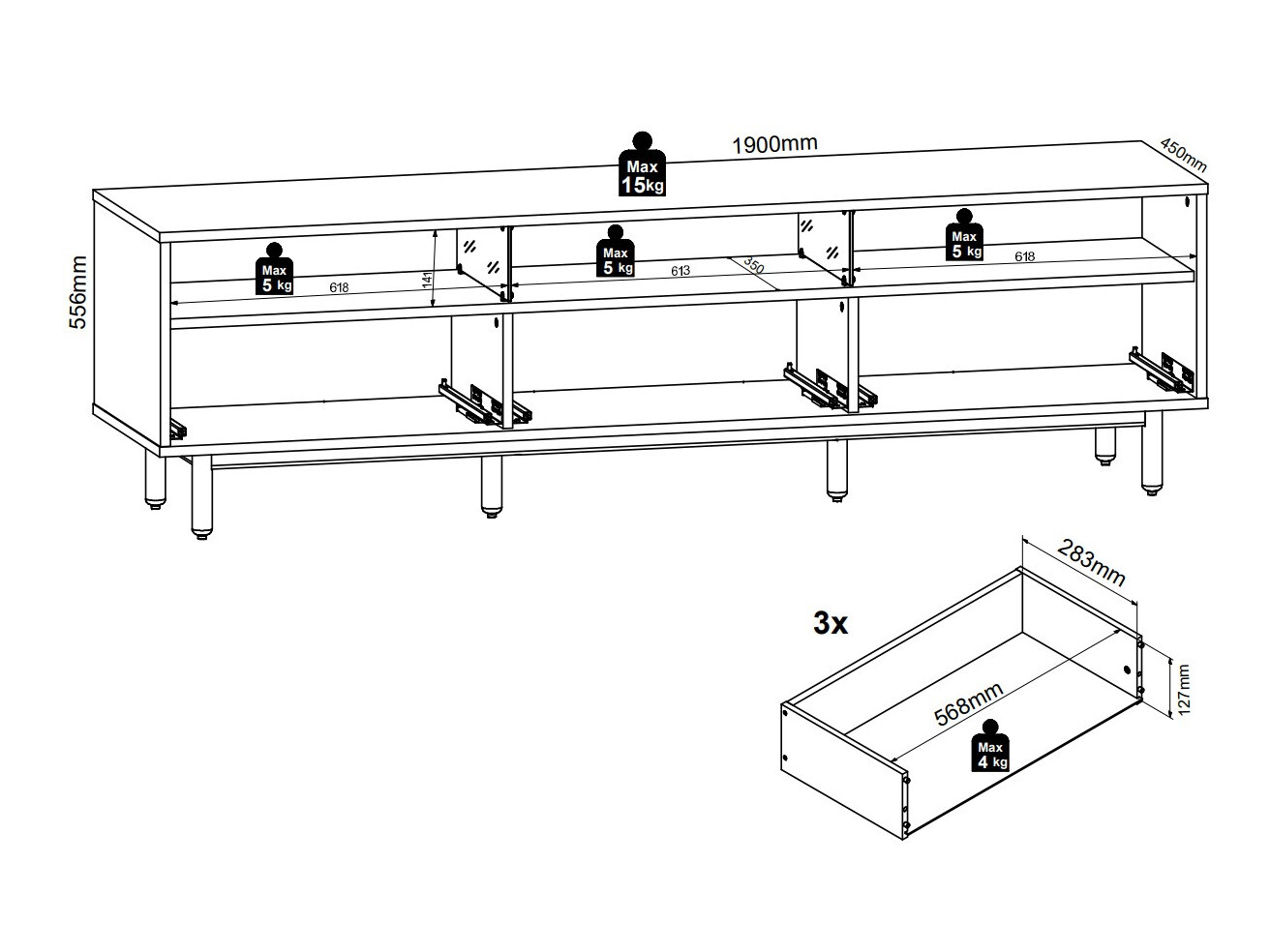 TV stand Morfloe 100