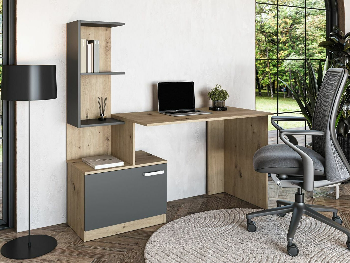 Desk Houston 1948 (Graphite + Artisan oak)