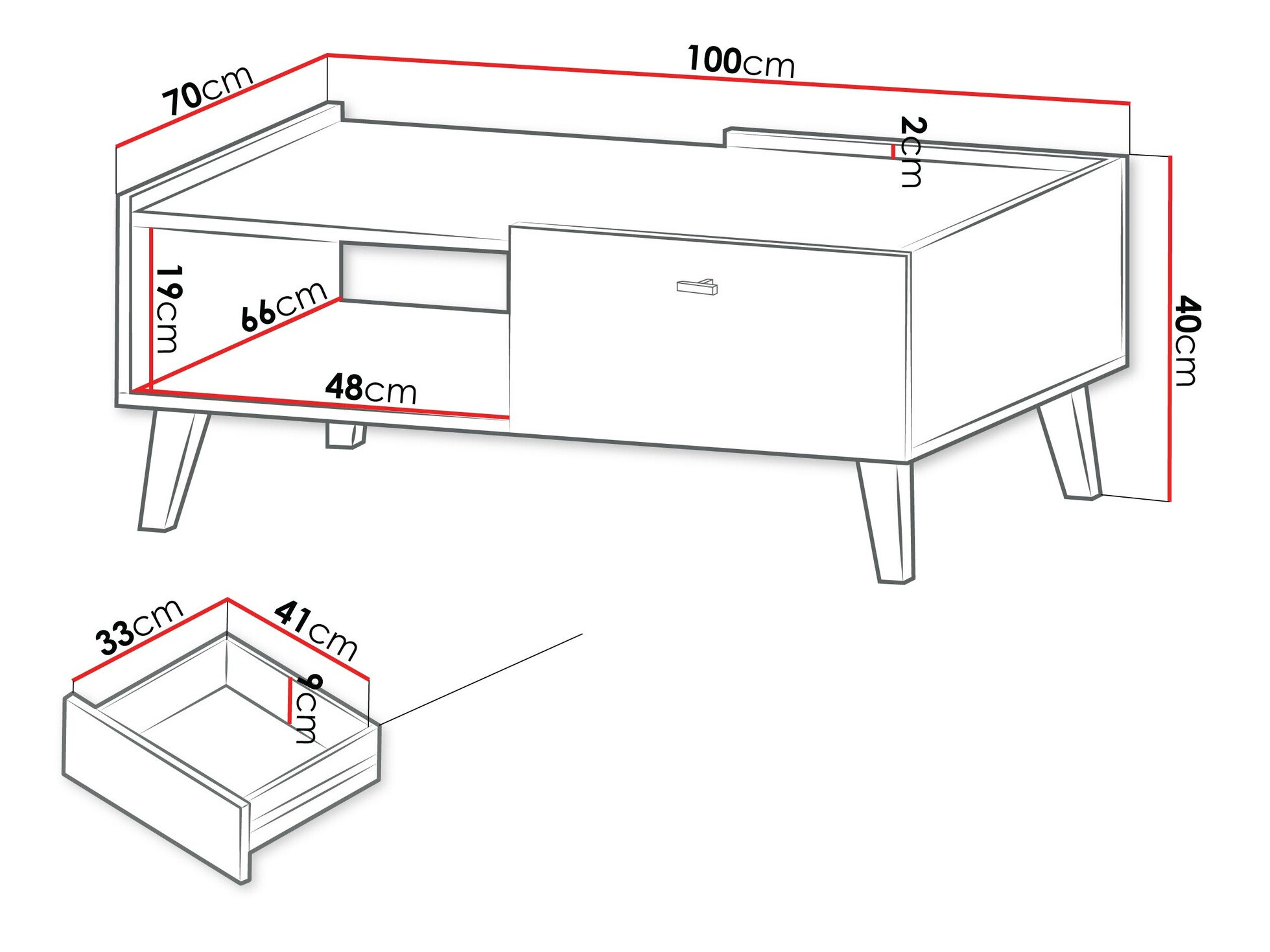Coffee table Comfivo Hedera