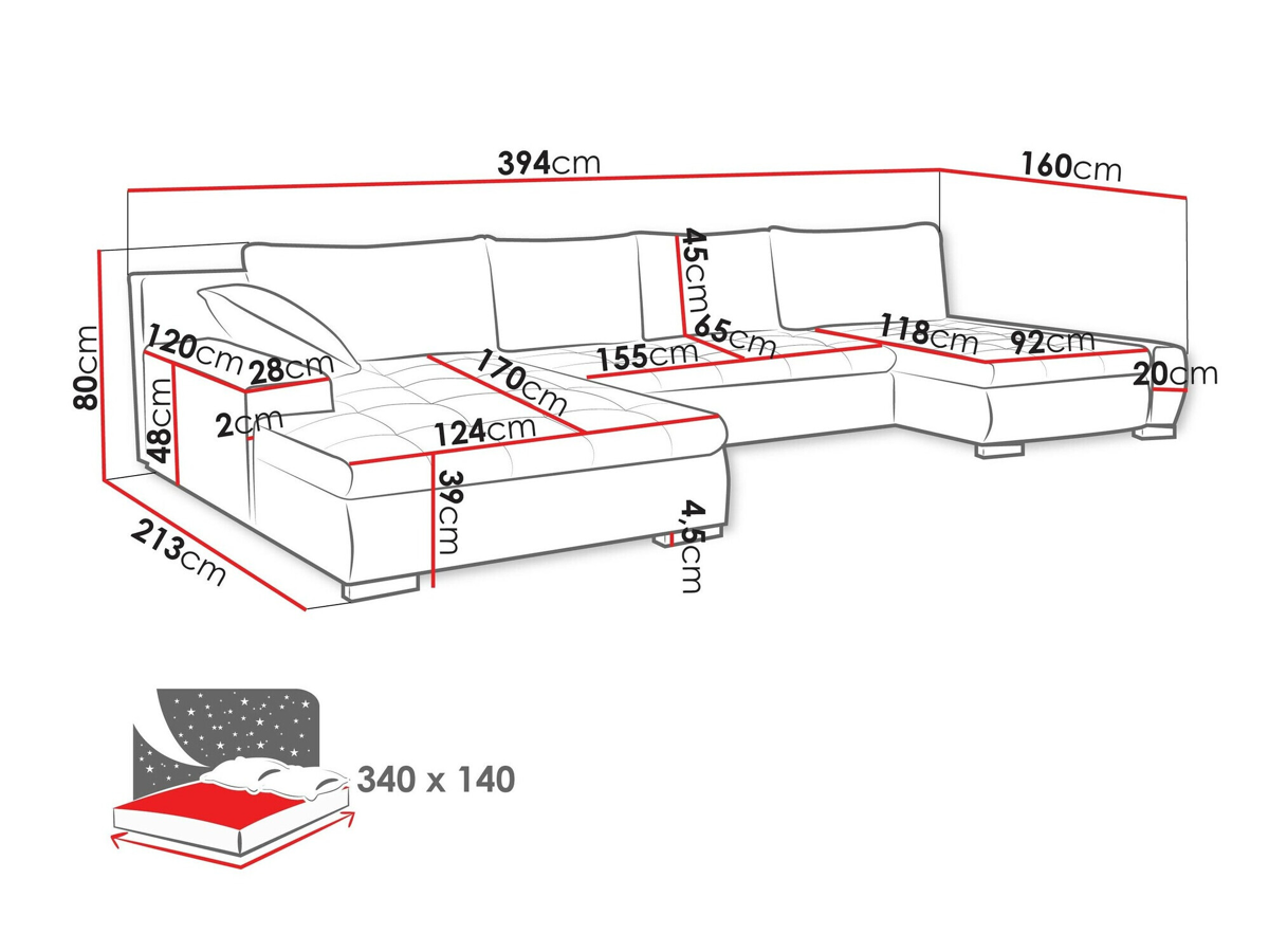 Corner sofa Comfivo 106 (Coral 55)