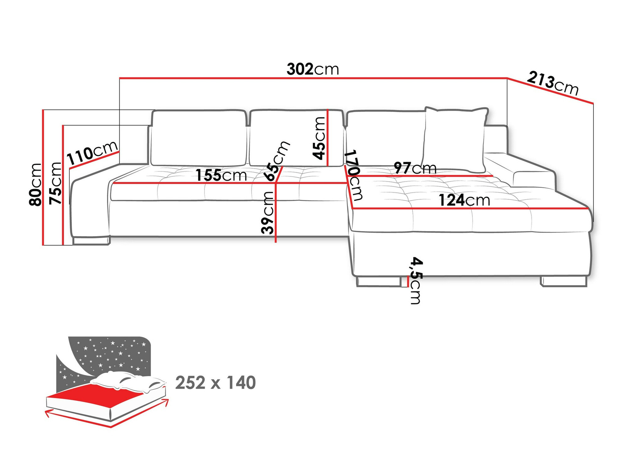 Corner sofa Comfivo Nitor II (Clara 215.19)