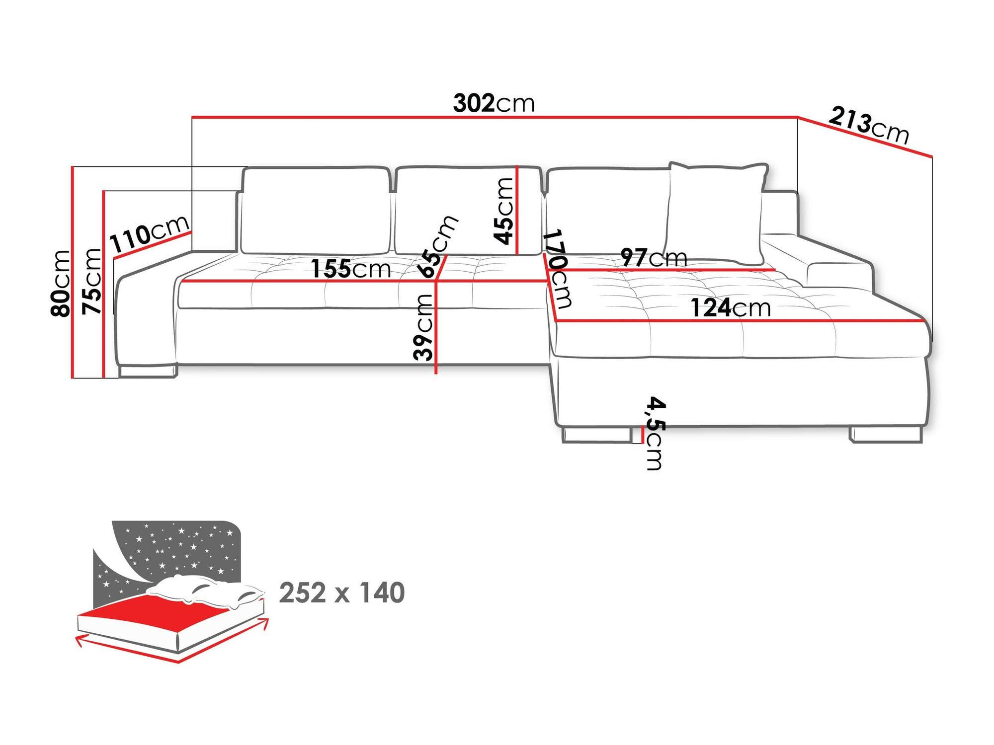 Corner sofa Comfivo Nitor II (Coral 45)