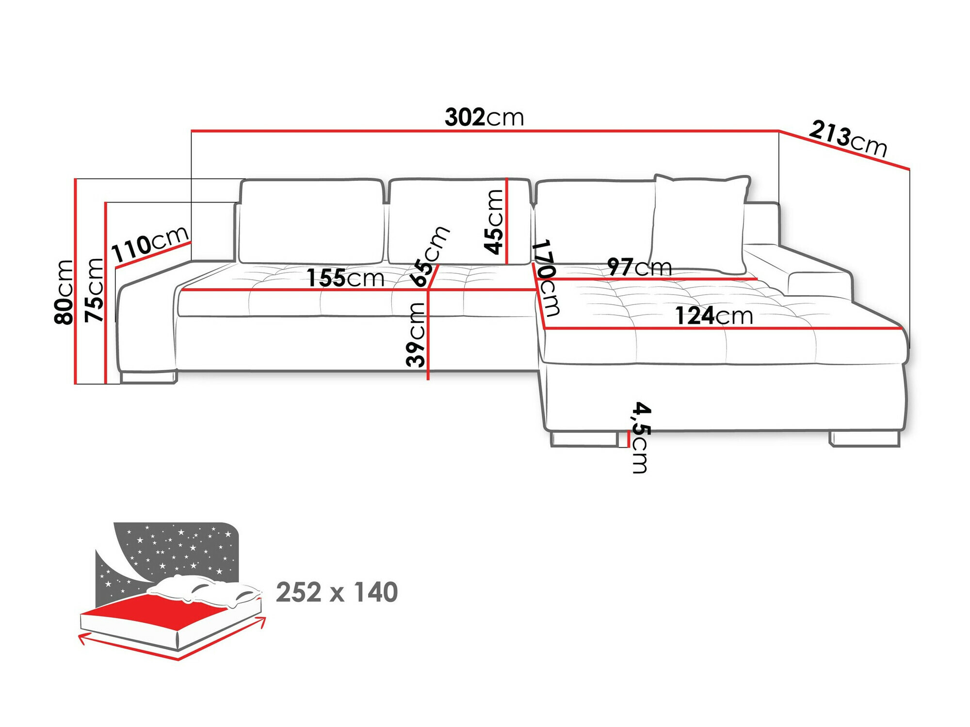 Corner sofa Comfivo Nitor II (Coral 70)