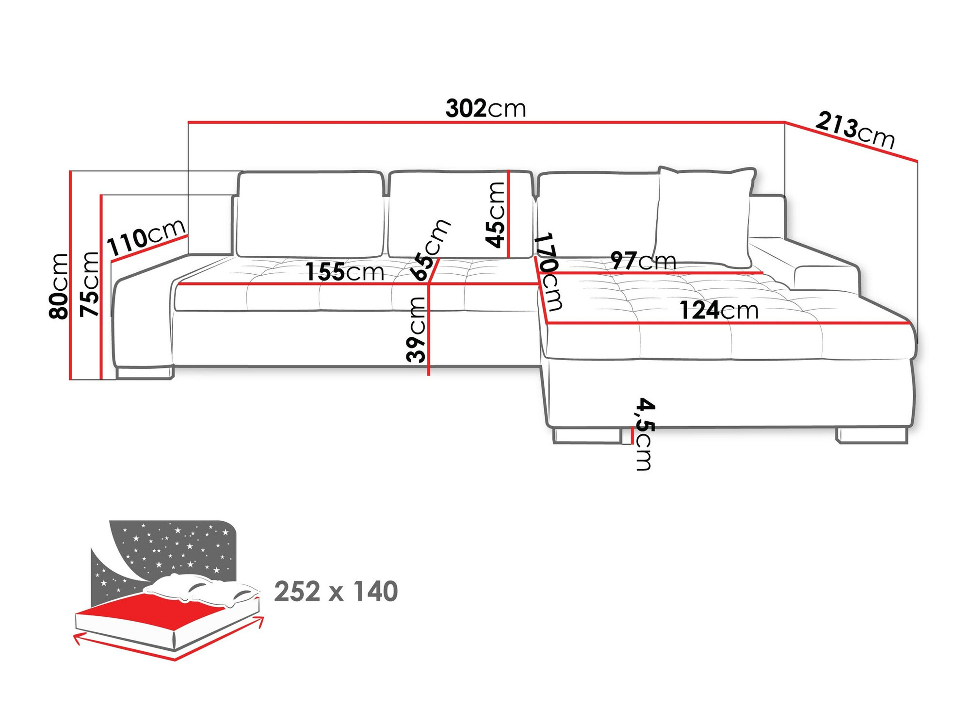 Corner sofa Comfivo Nitor II (Wave 09)