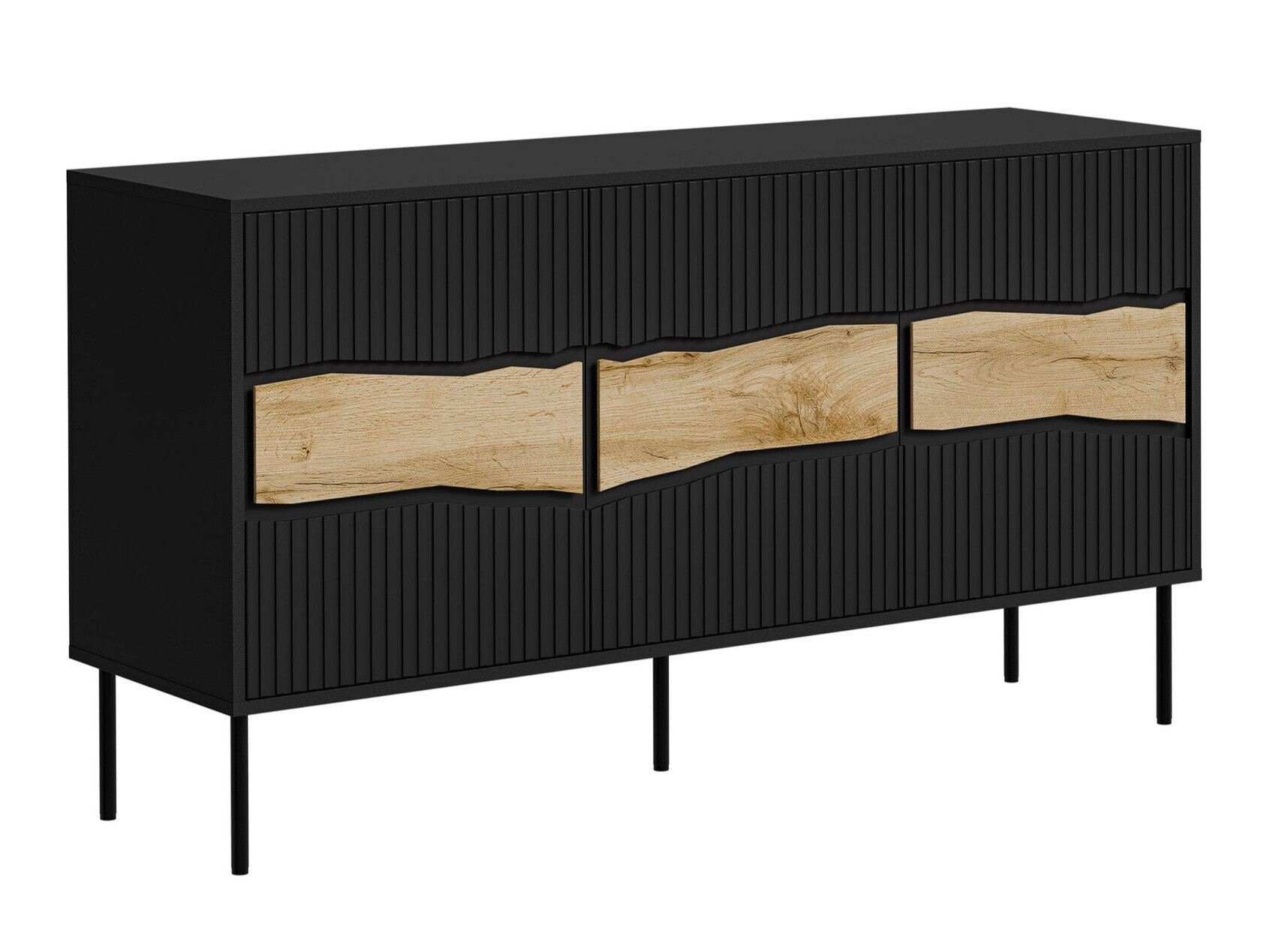 Sideboard Monevare 100 (Black + Wotan Oak)
