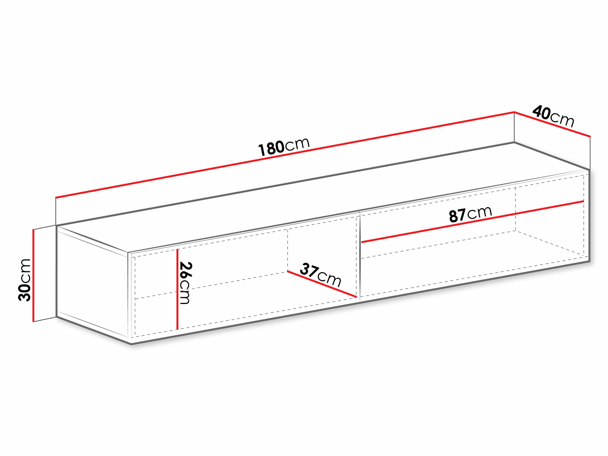 TV stand Vilrin I (White + Glossy white)