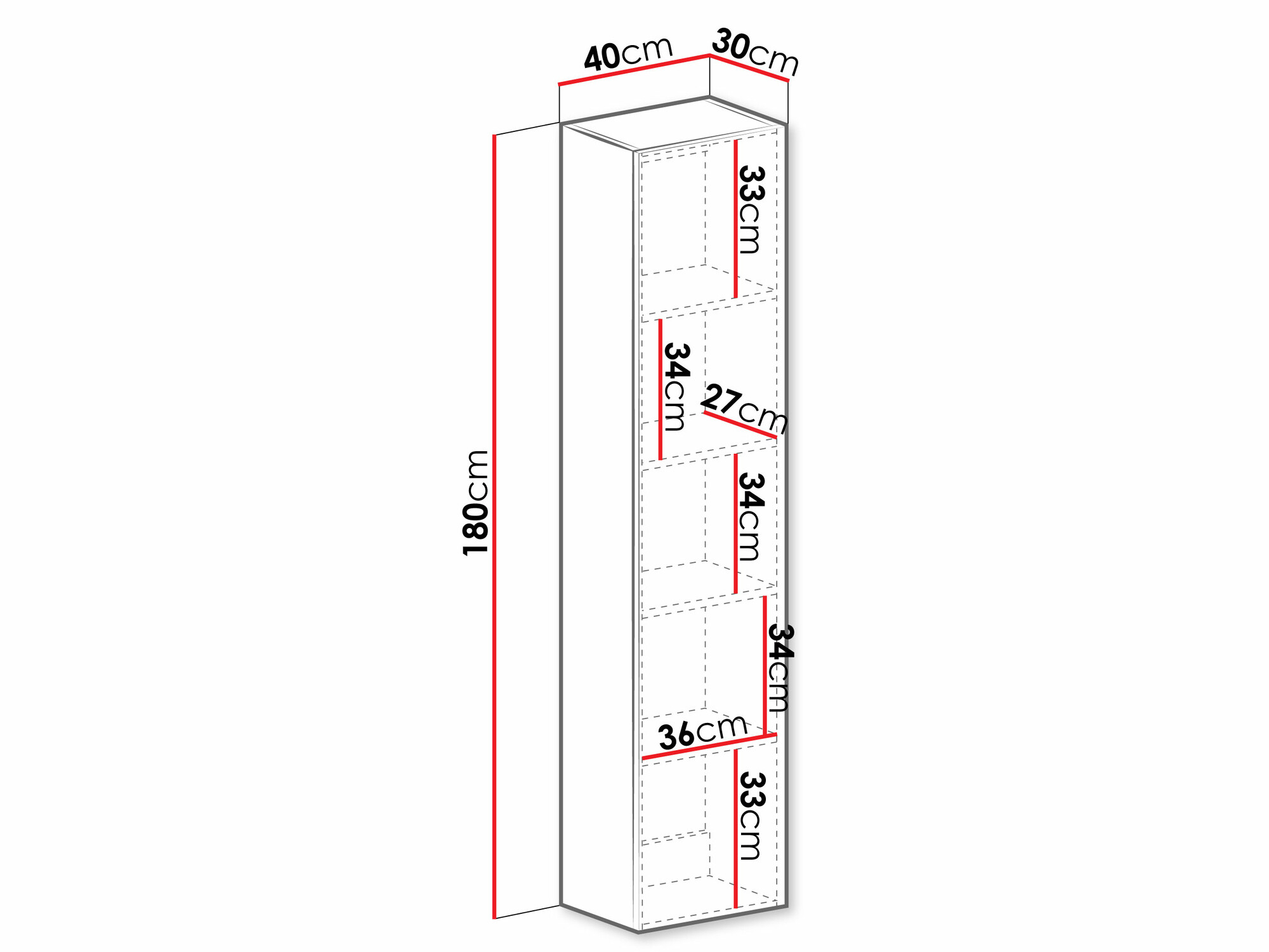 Wall shelf Vilrin II (Black + Glossy black)