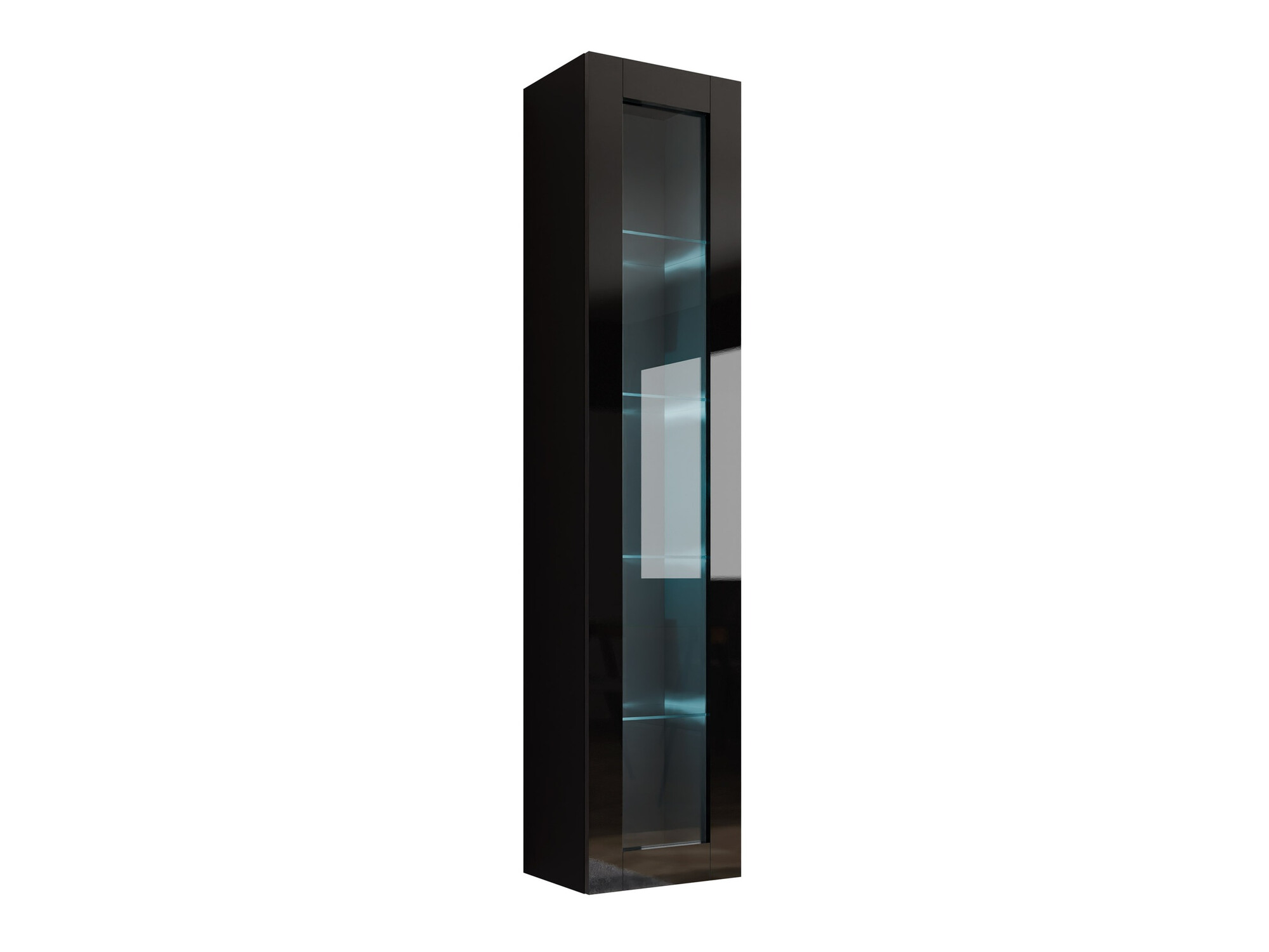 Wall shelf Vilrin IV (Black + Glossy black)
