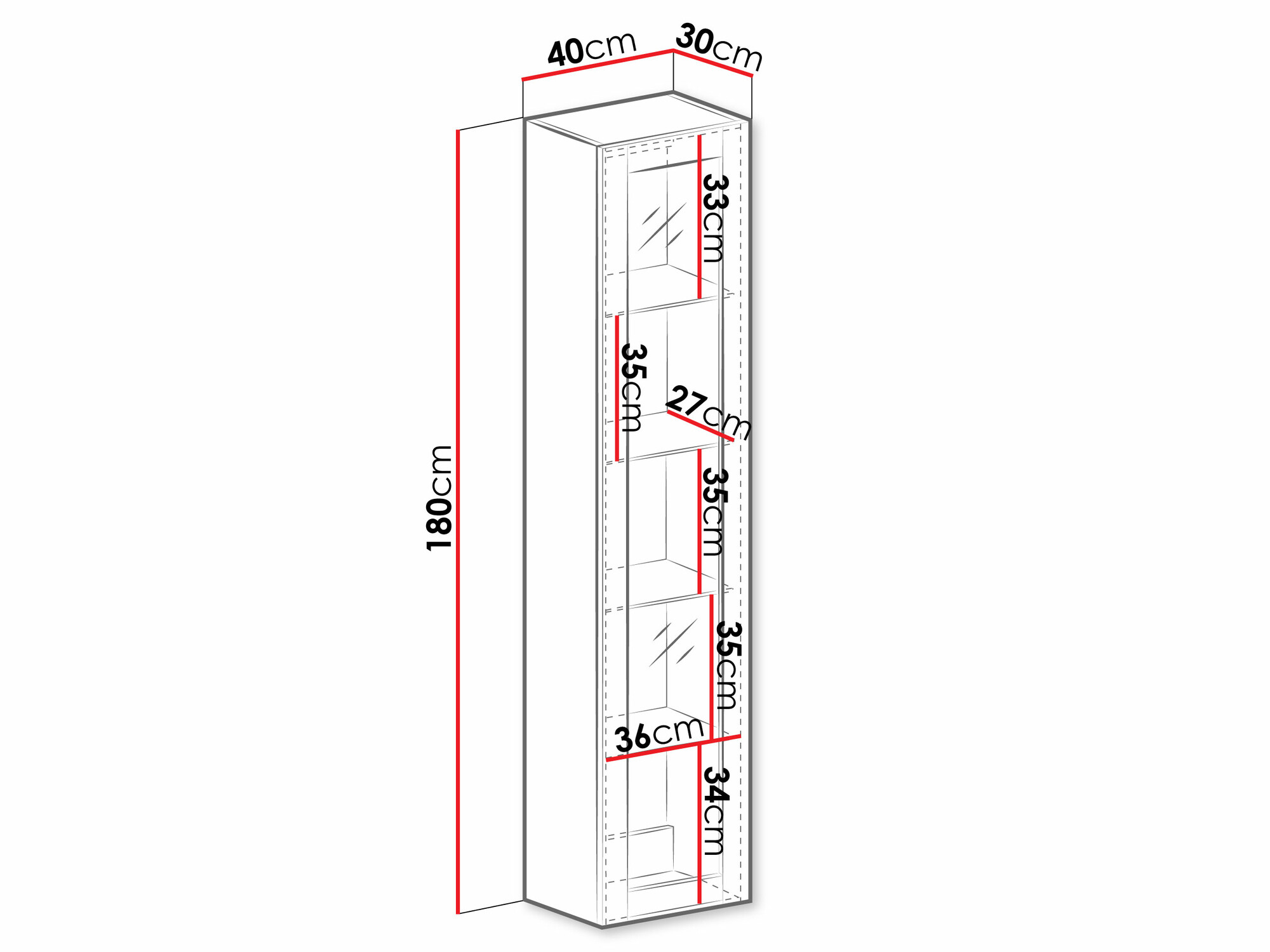 Wall shelf Vilrin IV (Black + Wotan Oak)