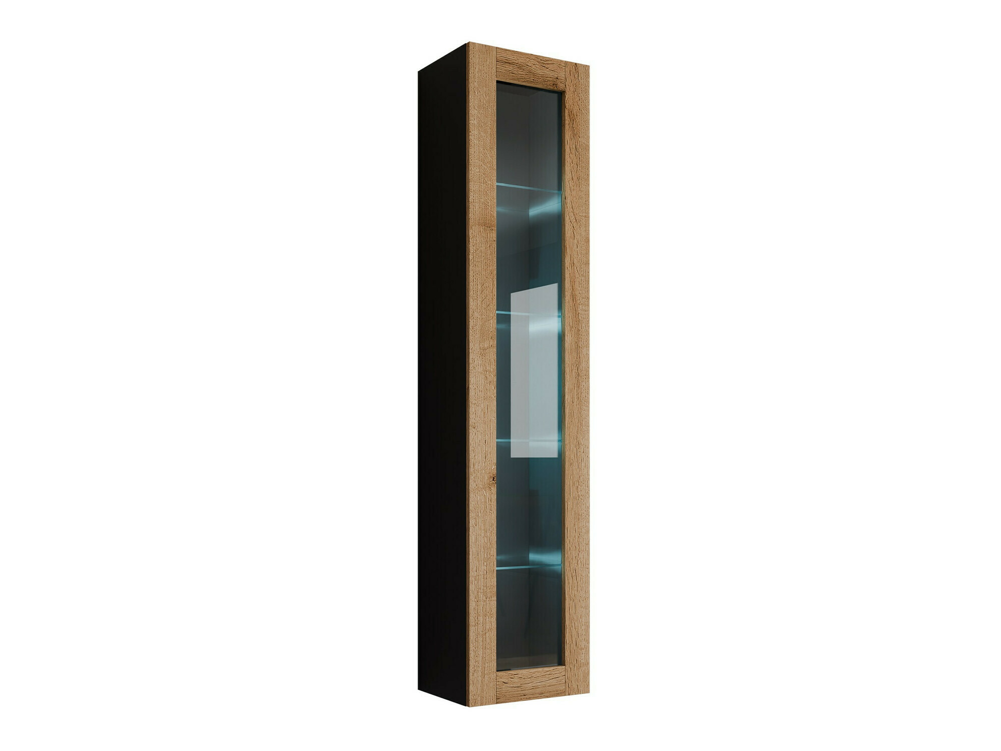 Wall shelf Vilrin IV (Black + Wotan Oak)