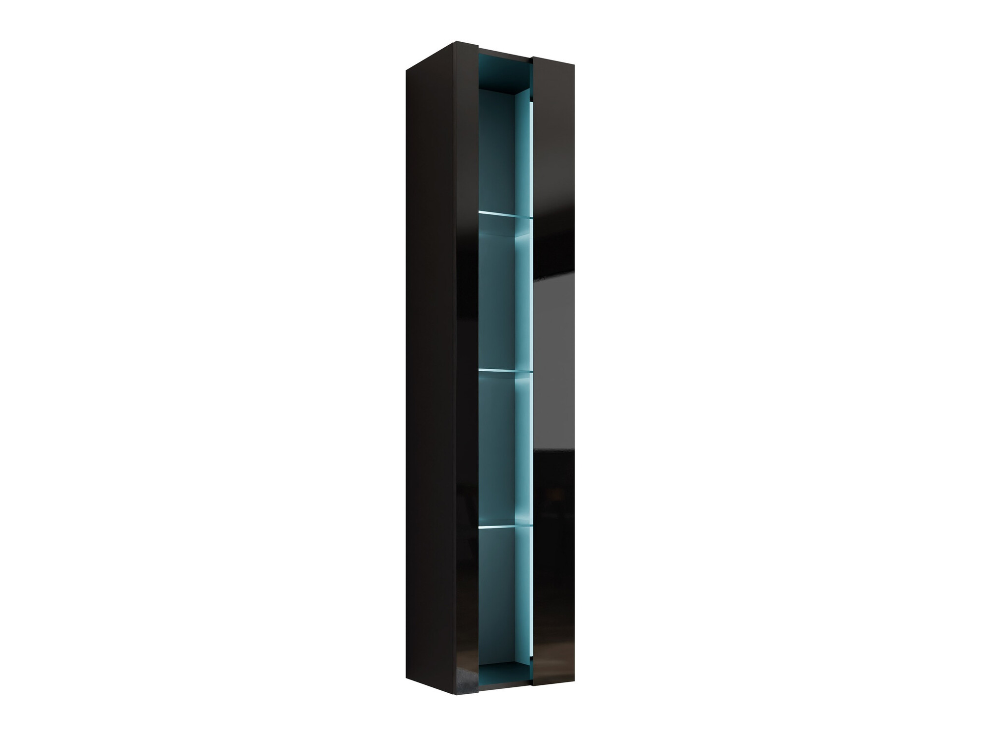 Wall shelf Vilrin V (Black + Glossy black)