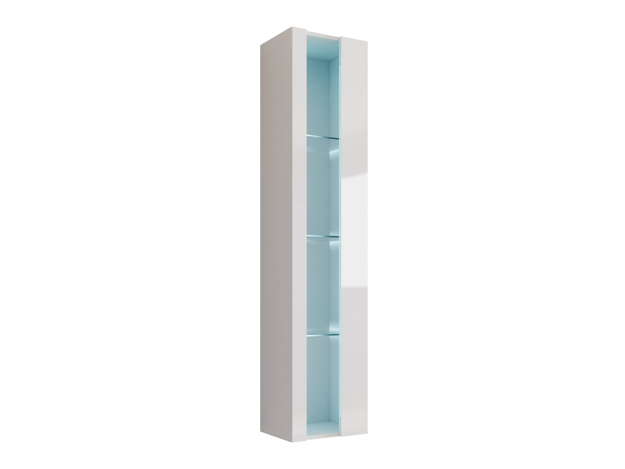 Wall shelf Vilrin V (White + Glossy white)