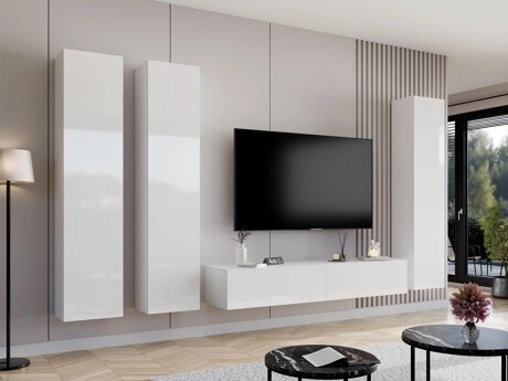 Living room set Venenou 100 (White + Glossy white)