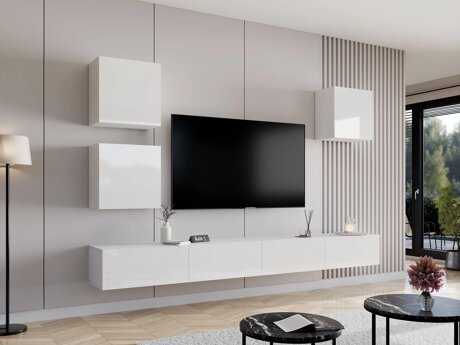Living room set Venenou 108 (White + Glossy white)