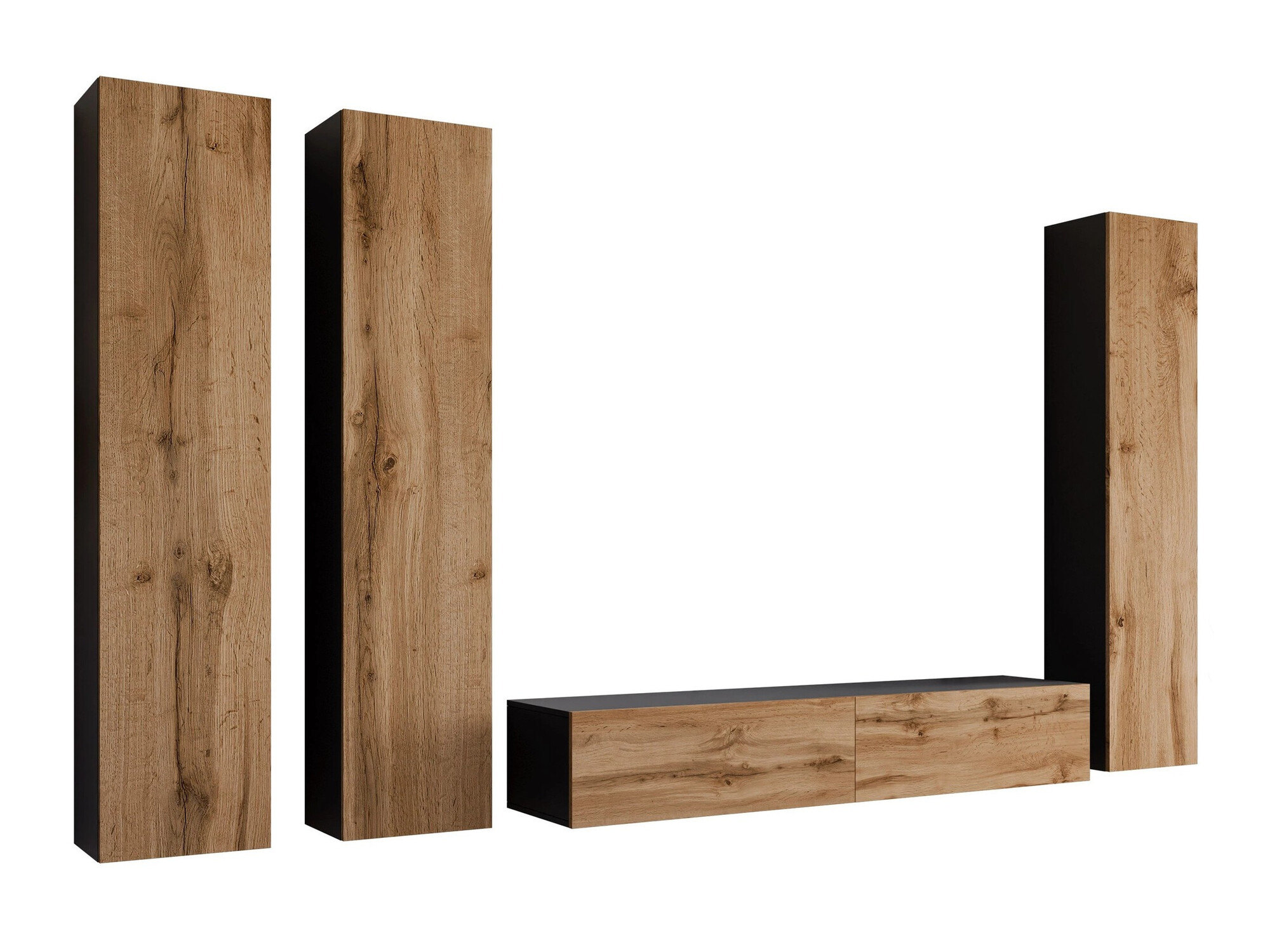 Living room set Vilrin (Black + Wotan Oak)