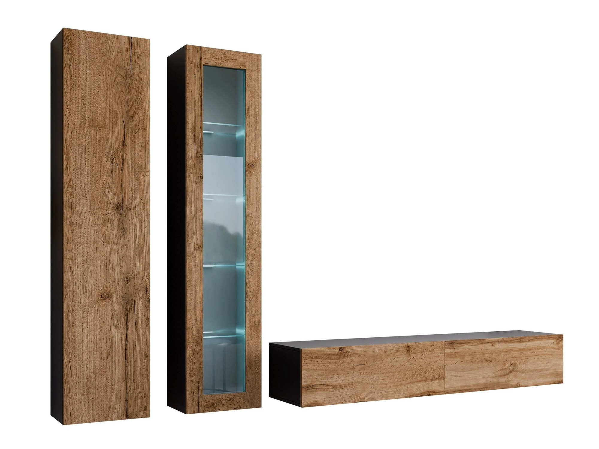 Living room set Vilrin I (Black + Wotan Oak)