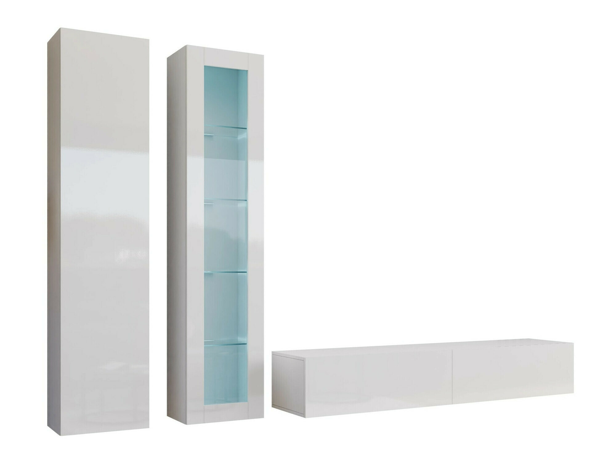 Living room set Vilrin I (White + Glossy white)