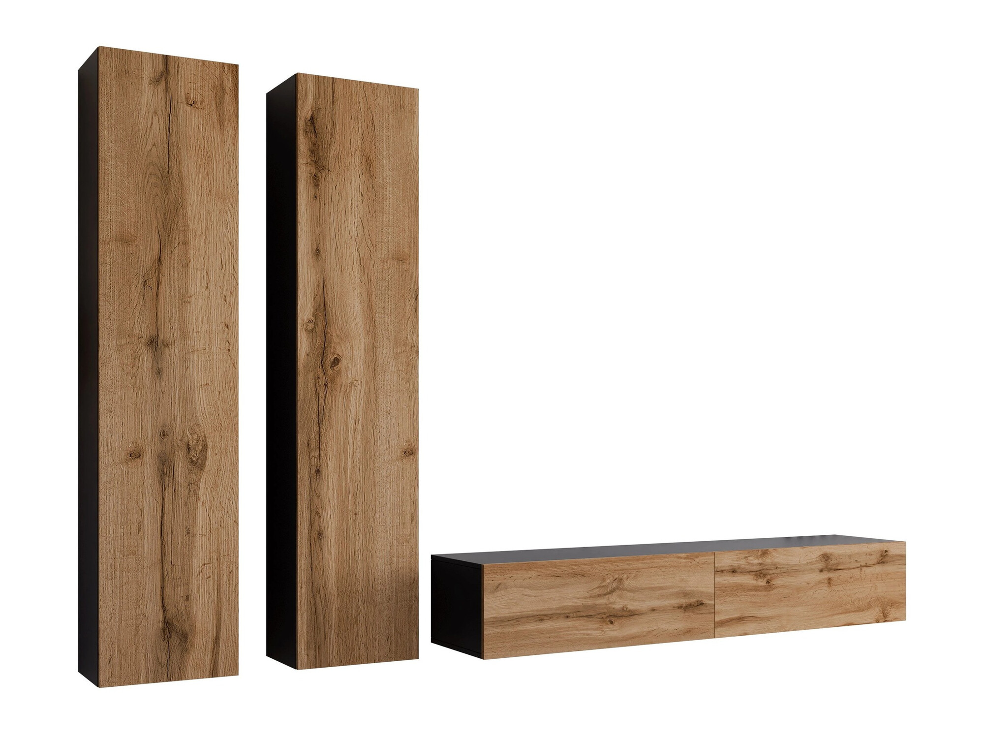 Living room set Vilrin II (Black + Wotan Oak)