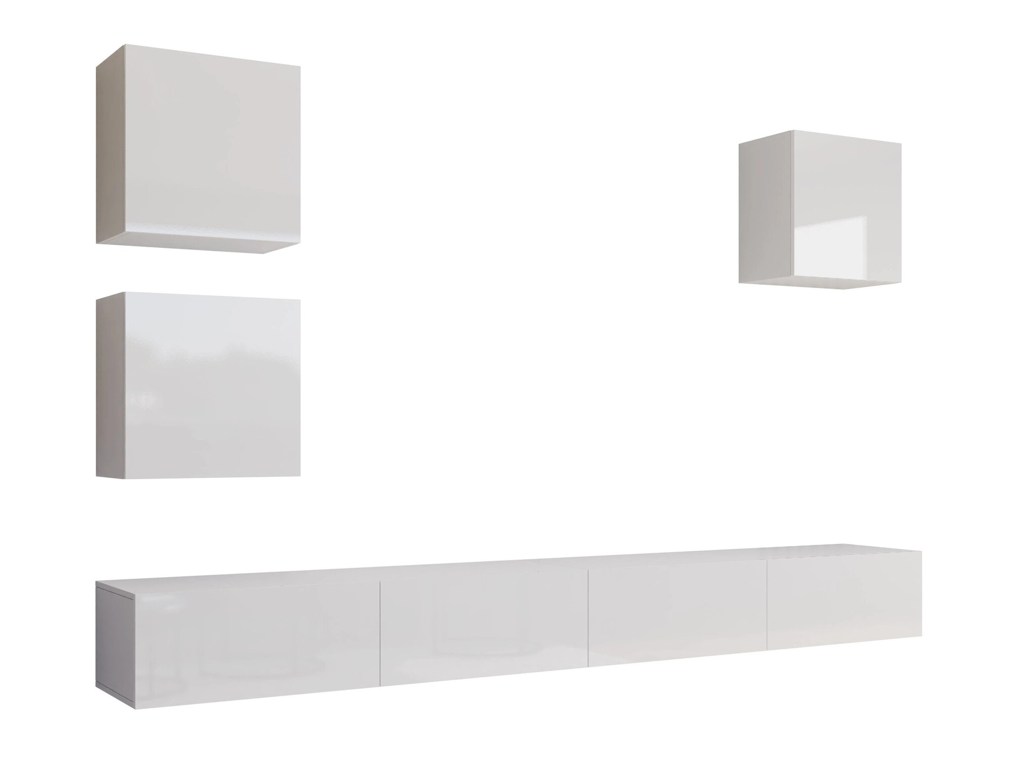 Living room set Vilrin III (White + Glossy white)