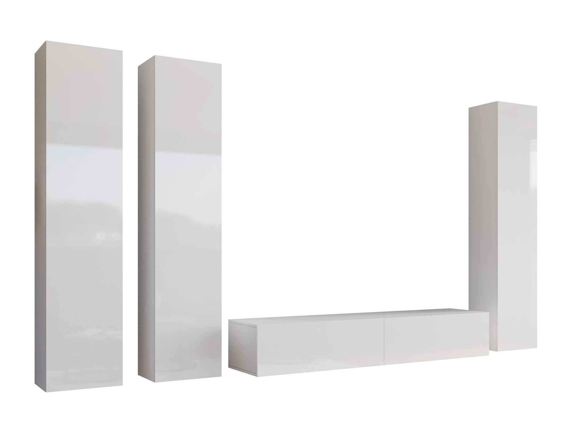 Living room set Vilrin (White + Glossy white)