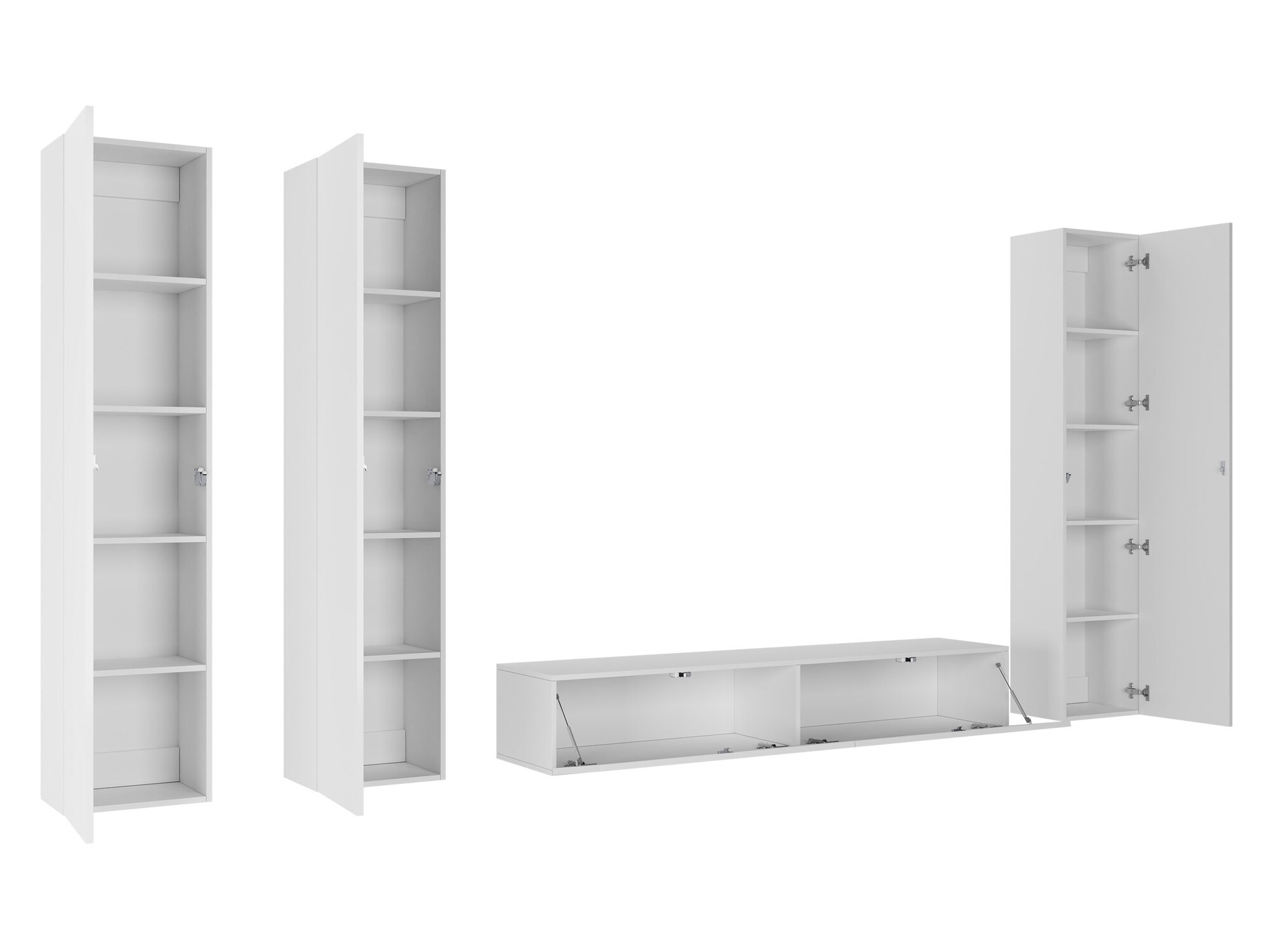 Living room set Vilrin (White + Glossy white)