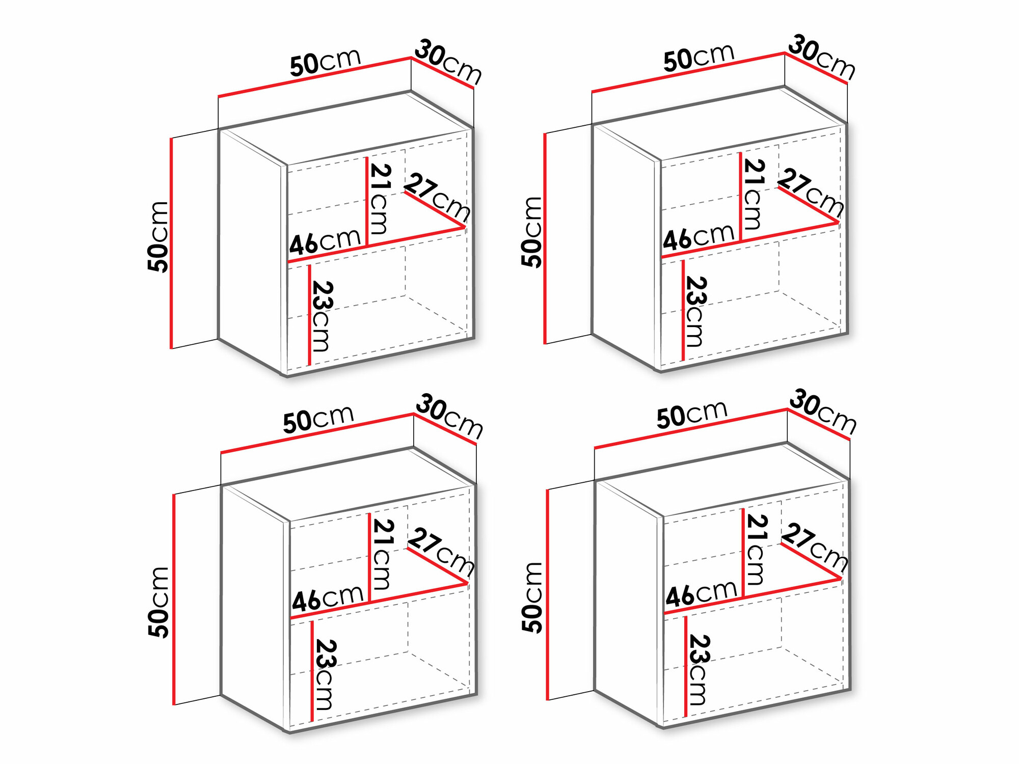 Set of cabinets Vilrin (White + Glossy white)