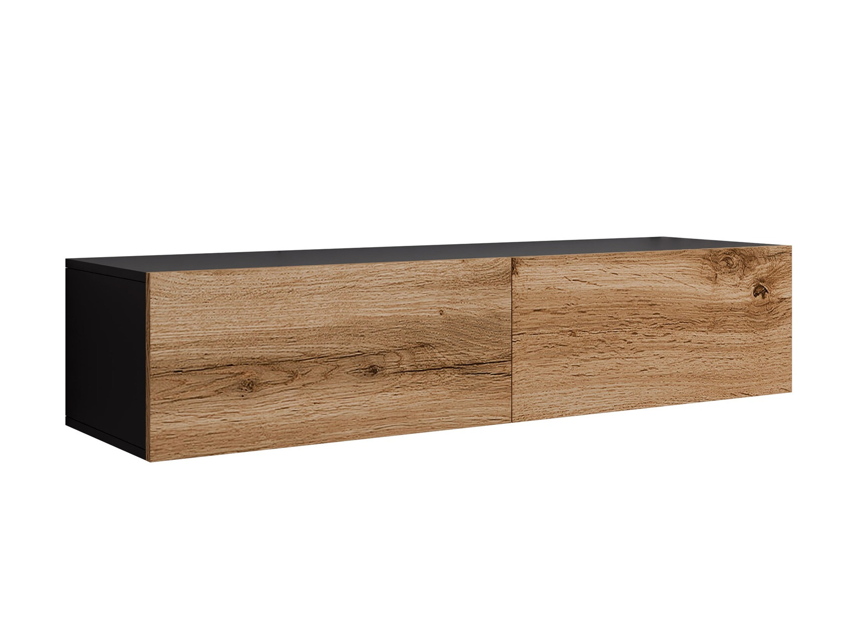 TV stand Venenou 125 (Black + Wotan Oak)