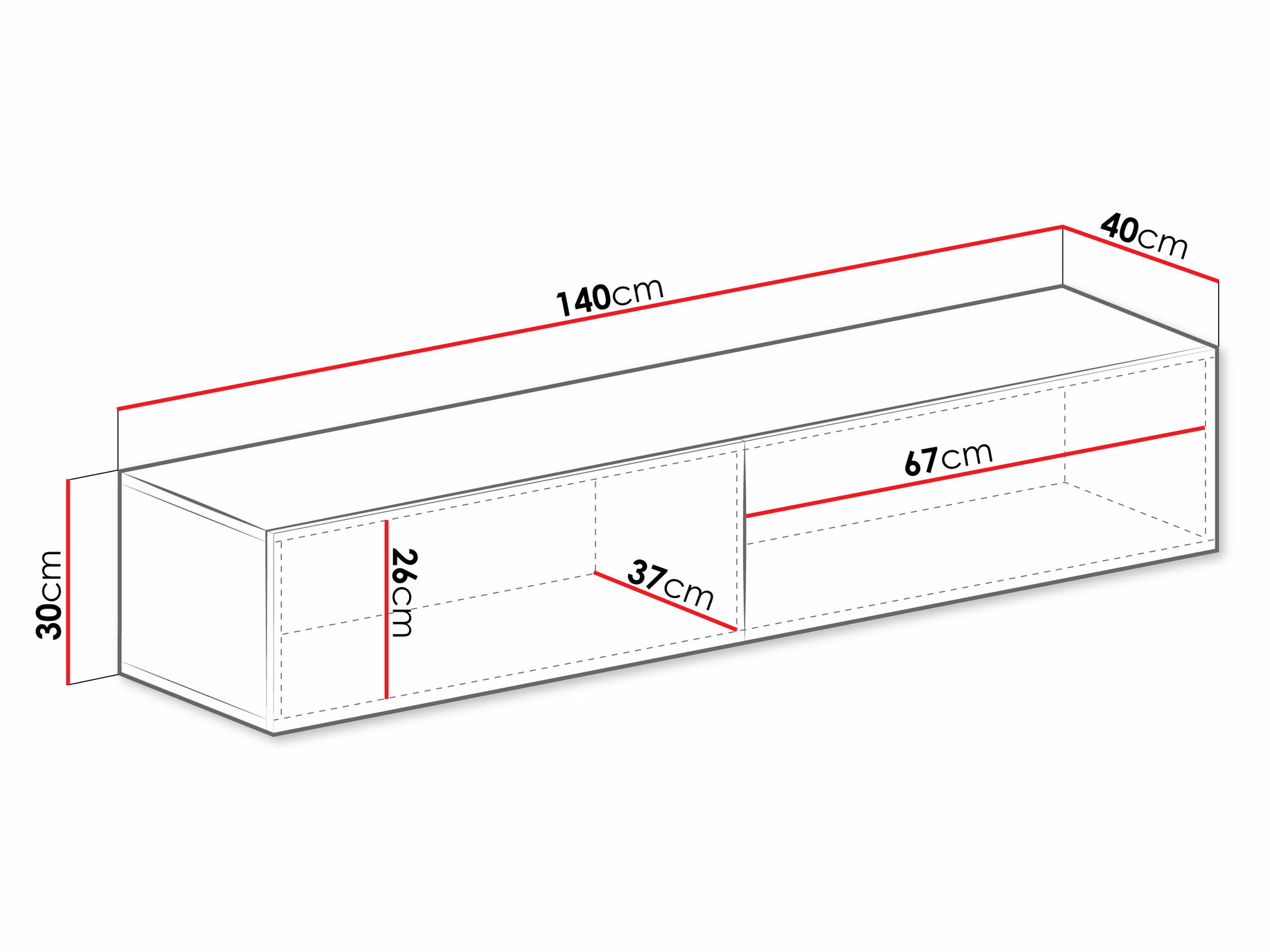 TV stand Vilrin II (Black + Wotan Oak)