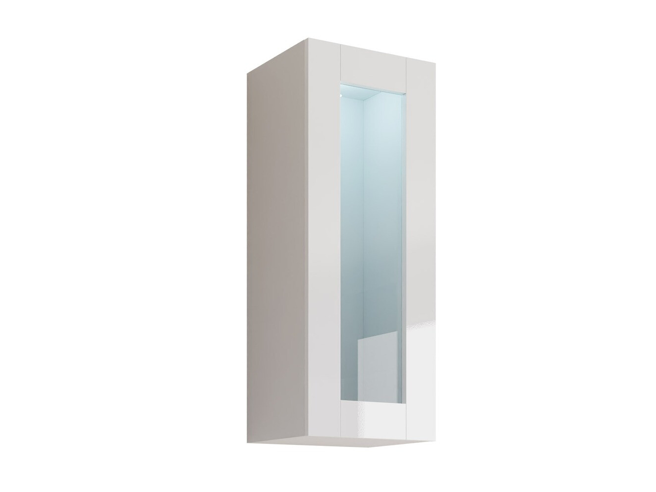 Wall cabinet Venenou 132 (White + Glossy white)