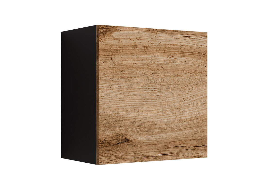 Wall cabinet Vilrin I (Black + Wotan Oak)