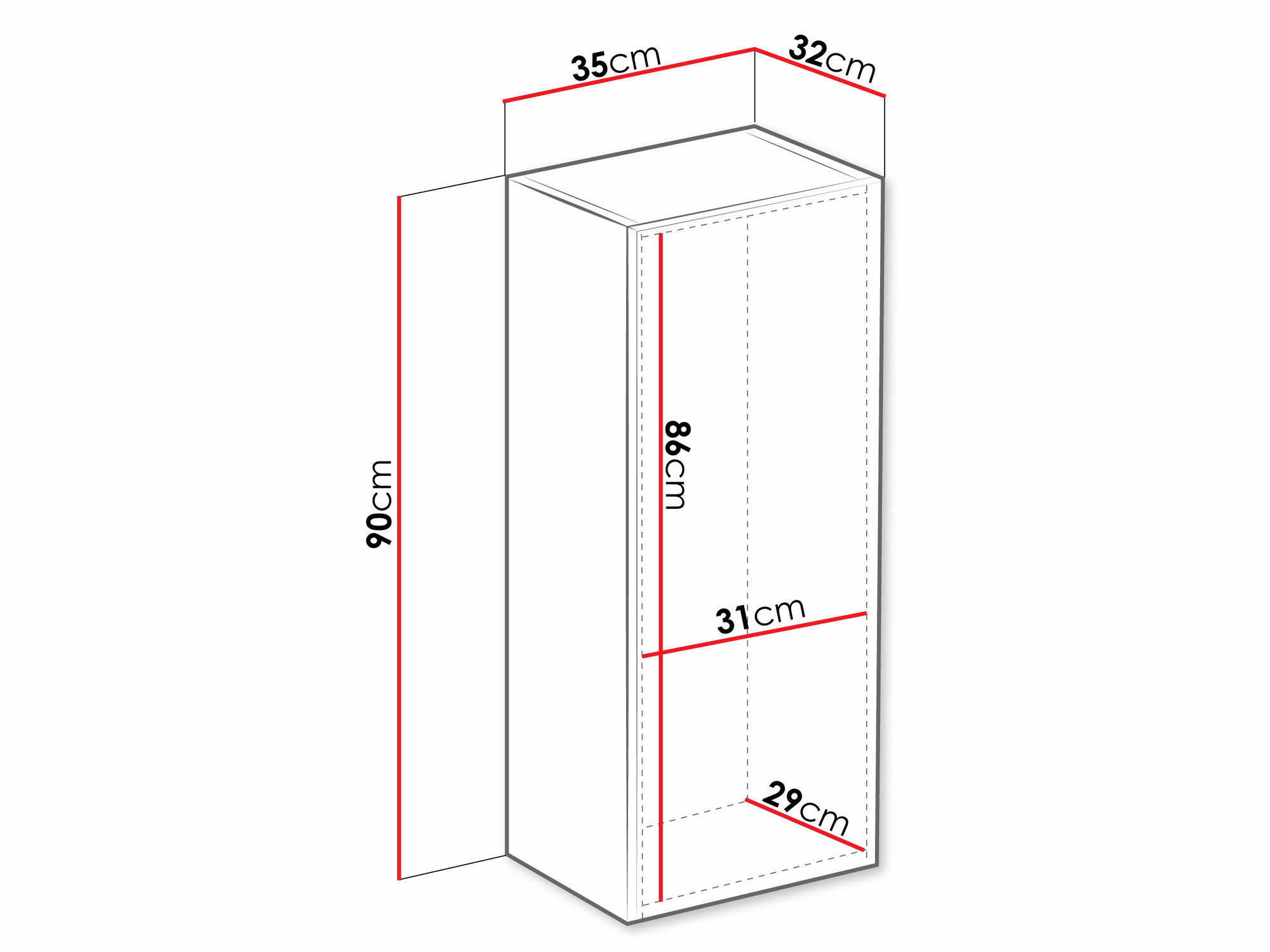 Wall cabinet Vilrin VI (White + Glossy white)