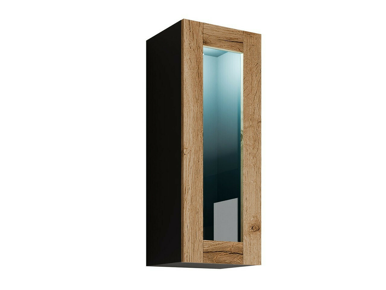 Wall cabinet Vilrin VII (Black + Wotan Oak)